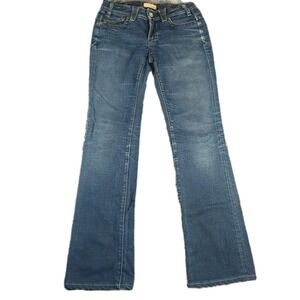 YK Yanuk Bootcut Jeans Womens Size 26 Blue Low Rise Dark Wash 5 Pocket‎ Whisker
